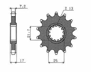 Sunstar sprockets 40815 hajtóműves ellentengely lánckerék Lánckerék 1
