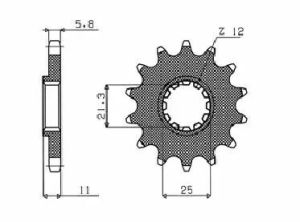 Sunstar sprockets 38316 Powerdrive ellentengely lánckerék Lánckerék 1