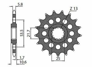 Sunstar sprockets 3A718 hajtóműves ellentengely lánckerék Lánckerék