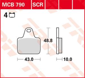 Trw MCB790SCR SCR sorozat Sindered Race fékbetétek Fékbetét