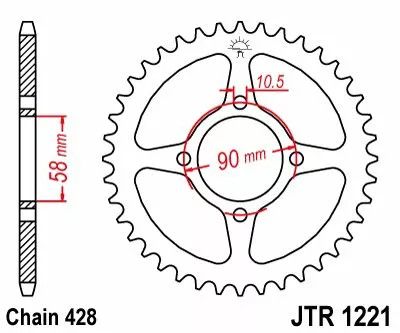 Jt sprockets JTR1221.42 acél hátsó lánckerék Lánckerék 1