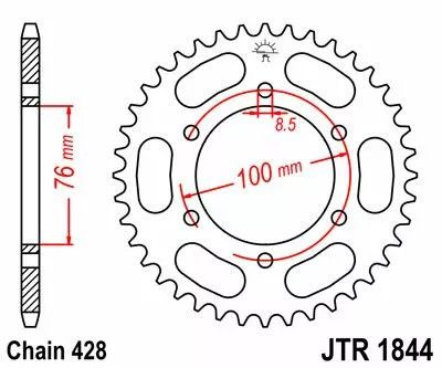 Jt sprockets JTR1844.44 Hátsó lánckerék acél Lánckerék 1