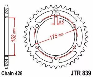 Jt sprockets JTR839.51 acél hátsó lánckerék Lánckerék 1