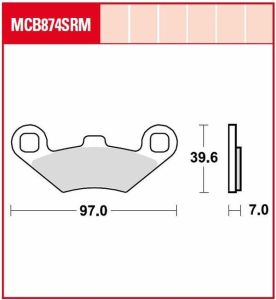 Trw MCB874SRM SRM sorozat Sindered Scooter fékbetétek Fékbetét