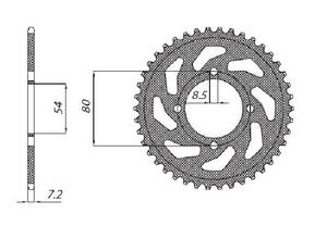 Sunstar sprockets 1-2117 hátsó csere lánckerék 43 fogak 428 PITCH természetes acél Lánckerék