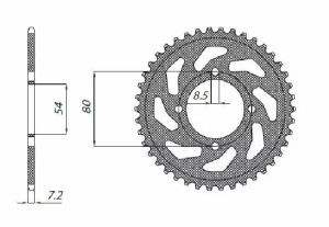 Sunstar sprockets 1-2117-45 Acél hátsó lánckerék Lánckerék 1