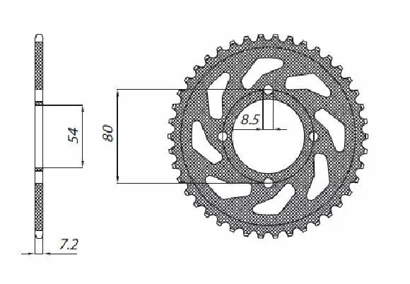 Sunstar sprockets 1-2117-45 Acél hátsó lánckerék Lánckerék 1
