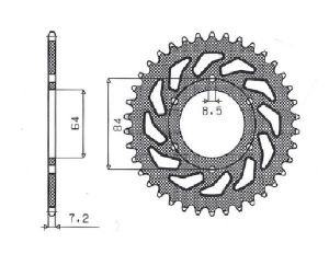 Sunstar sprockets 1-2132-53 Acél hátsó lánckerék Lánckerék