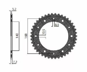 Sunstar sprockets 1-4656-42 Acél hátsó lánckerék Lánckerék 1