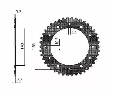 Sunstar sprockets 1-4656-42 Acél hátsó lánckerék Lánckerék 1
