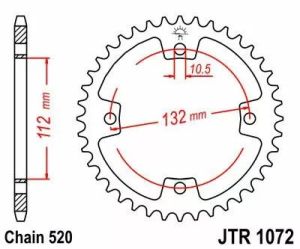 Jt sprockets JTR1072.36 acél hátsó lánckerék Lánckerék 1