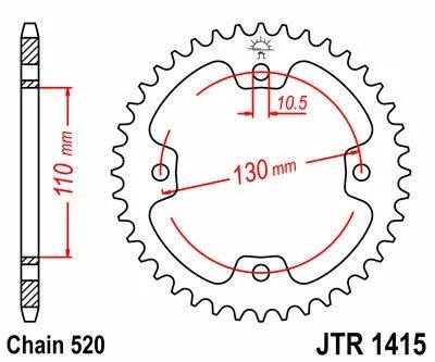 Jt sprockets JTR1415.36 acél hátsó lánckerék Lánckerék 1