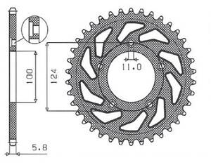 Sunstar sprockets 5-3437 hátsó könnyû lánckerék 39 fogak 520 PITCH természetes alumínium Lánckerék