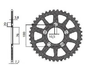 Sunstar sprockets 5-4216 hátsó könnyû lánckerék 39 fogak 525 PITCH természetes alumínium Lánckerék