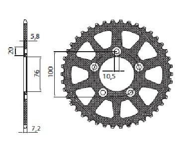 Sunstar sprockets 5-4216 hátsó könnyû lánckerék 39 fogak 525 PITCH természetes alumínium Lánckerék 0