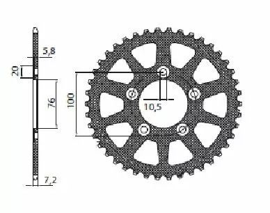 Sunstar sprockets 5-4216-45 Működik Triplestar alumínium hátsó lánckerék Lánckerék 1