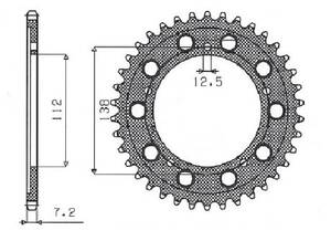 Sunstar sprockets 5-4483 hátsó könnyû lánckerék 42 fogak 525 PITCH természetes alumínium Lánckerék