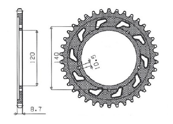 Sunstar sprockets 5-5499-42 Működik Triplestar alumínium hátsó lánckerék Lánckerék 0