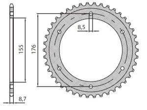 Sunstar sprockets 5-5698-43 Működik Triplestar alumínium hátsó lánckerék Lánckerék