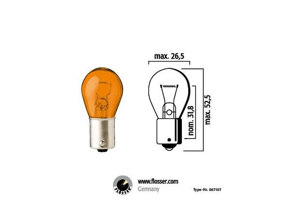 Flosser 667107 Izzószálas izzók Motorkerékpár izzó 0