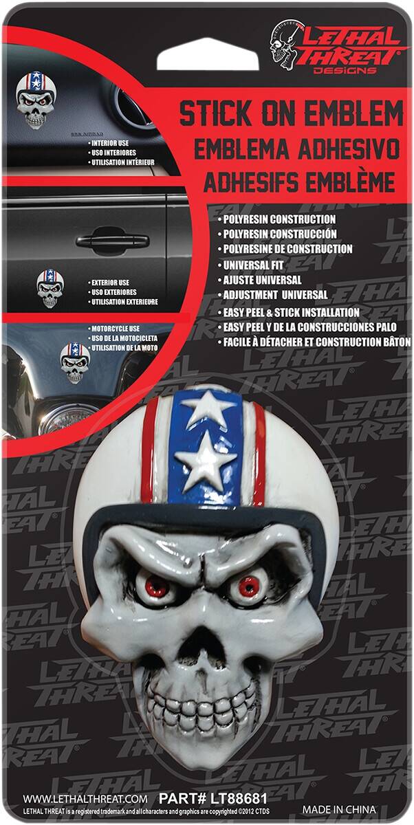 Lethal threat RETRO motoros koponya DIMENSIONAL EMBLEMS Matrica 0