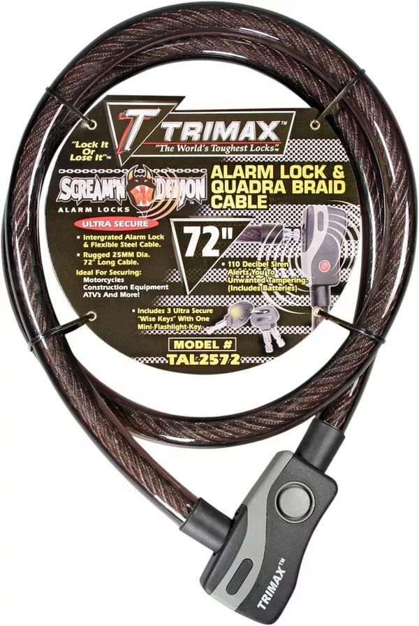 Trimax Tal2572 riasztási kábelzár Motorkerékpár lezáró lánc, lakat, zár, tárcsafékzár, riasztó 0
