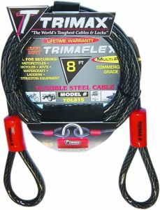 Trimax TDL815 TRIMAFLEX ™ Max Security Fonott kábel Motorkerékpár lezáró lánc, lakat, zár, tárcsafékzár, riasztó