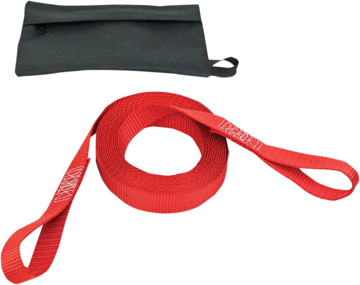 Powertye mfg. TOW szíj WITH POUCH / 4,5 M (15') / piros / NYLON Heveder, gumipók, spanifer 0