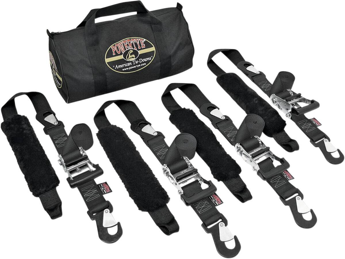 Powertye mfg. nagy DADDY trailer készlet / BLACK|BLACK / NYLON|STEEL Heveder, gumipók, spanifer 0
