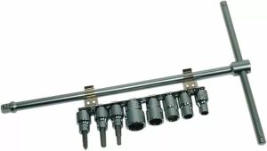 Cruztools TSDS38 csúszó T-sofőr 8 darabos aljzatkészlettel Szerszám motorkerékpár szereléshez