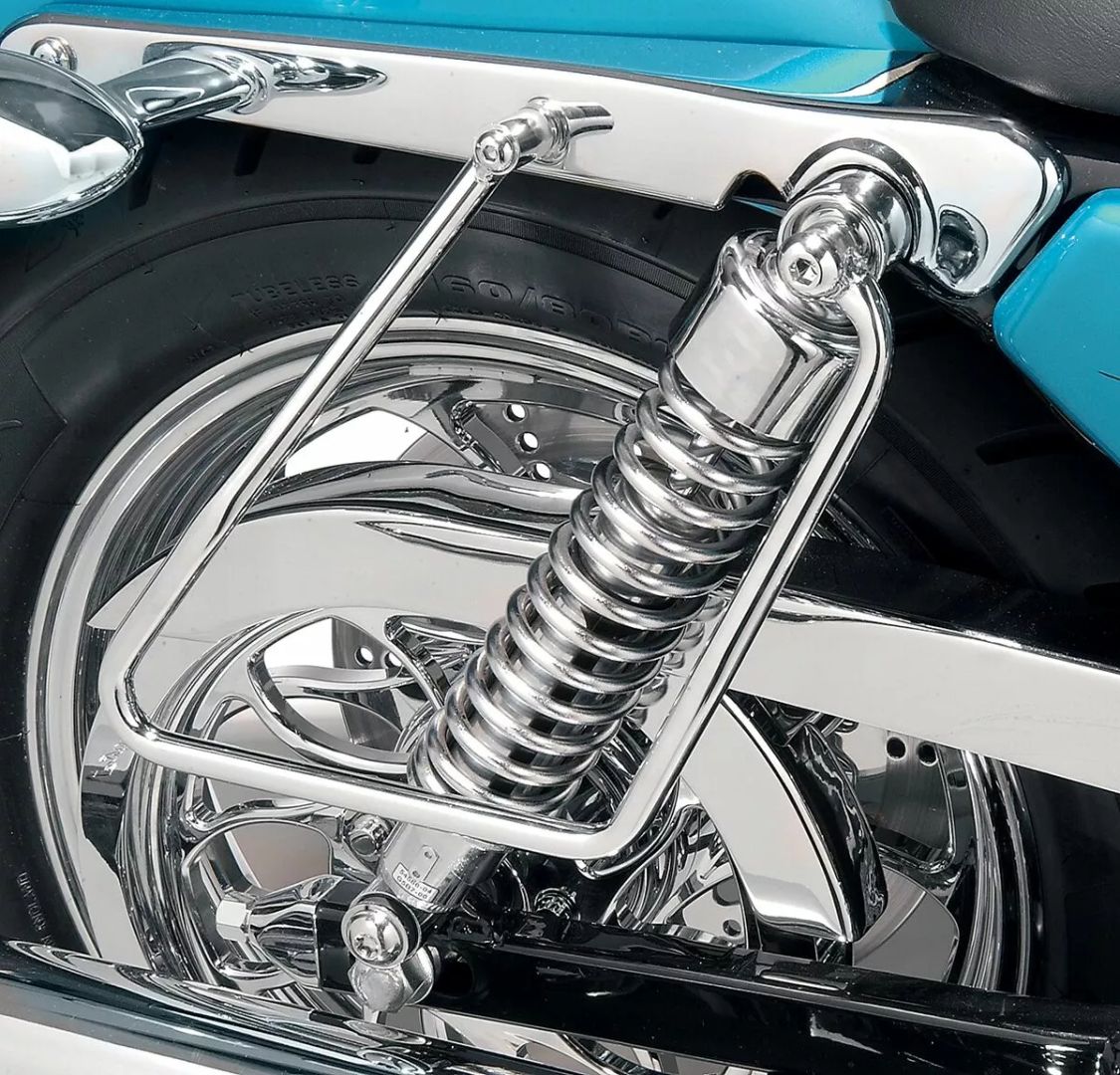 Drag specialties 77-0070 Chrome SaddleBag támogató konzolok Nyeregtáska, oldaltáska, doboz, kiegészítő, konzol 1