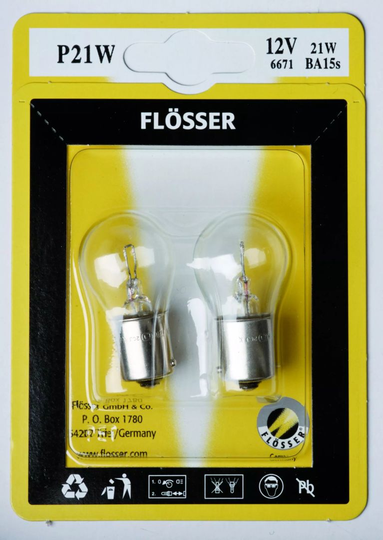Flosser 6671 Csere izzó 12V/21W Motorkerékpár izzó 0