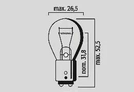 Flosser 6671 Csere izzó 12V/21W Motorkerékpár izzó 1