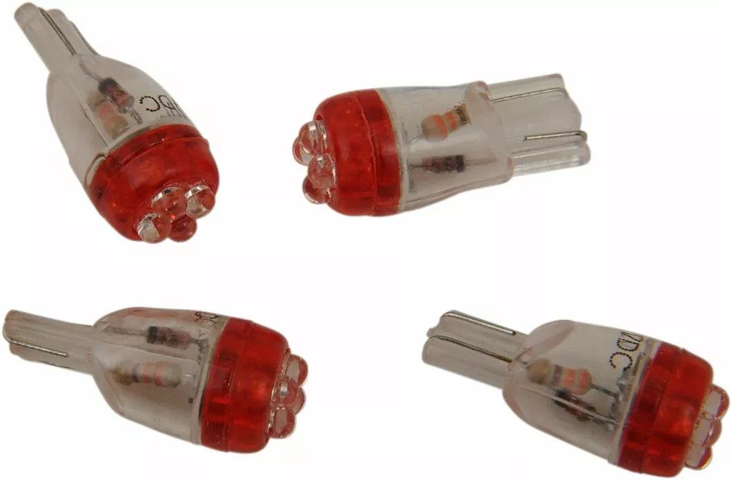 Drag specialties T10-4LEDR-HC Mini Wedge LED izzó Motorkerékpár izzó 0