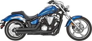 VANCE & HINES kipufogó rendszer Twin SLASH megtántorodott fekete Teljes kipufogórendszer