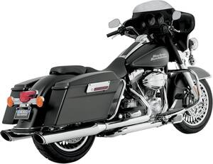 VANCE & HINES kipufogódob Twin SLASH kerek krómozott Kipufogó dob - Slip On