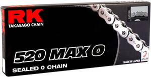 RK MAX-O 118 CLIP & szegecs kapcsolat 520 O-RING csere meghajtó Lánc / természetes / karbon ötvözet acél Meghajtólánc , motorkerékpár lánc