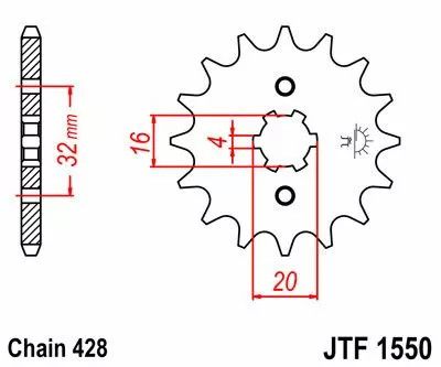 Jt sprockets JTF1550.13 első lánckerék Lánckerék 1