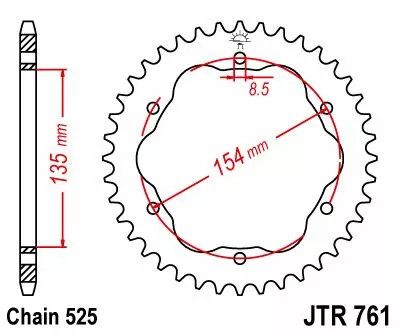 Jt sprockets JTR761.39 acél hátsó lánckerék Lánckerék 1