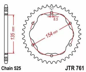 Jt sprockets JTR761.39 acél hátsó lánckerék Lánckerék 1