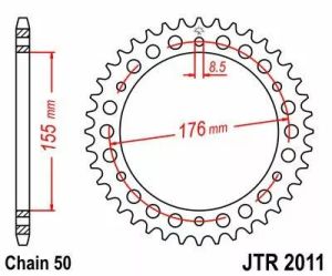 Jt sprockets JTR2011.46 acél hátsó lánckerék Lánckerék 1