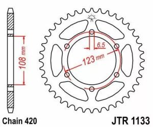 Jt sprockets JTR1133.65 acél hátsó lánckerék Lánckerék 1