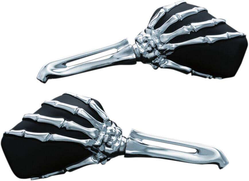 Kuryakyn SKELETON kéz tükrök WITH krómozott szárak és fekete HEADS Visszapillantó tükör 0