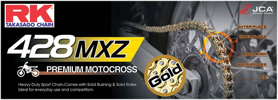 RK GB 428 MXZ 116 CLIP kapcsolat 428 NON-SEAL csere meghajtó Lánc / arany Meghajtólánc , motorkerékpár lánc 0