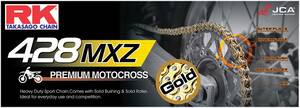 RK GB 428 MXZ 116 CLIP kapcsolat 428 NON-SEAL csere meghajtó Lánc / arany Meghajtólánc , motorkerékpár lánc