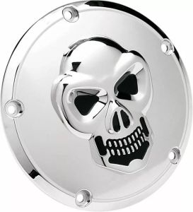 Drag specialties 33-0062-PC Chrome 3D Skull Derby Cover Motorblokk dekli