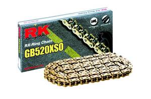 RK GB520XSO 100 szegecs kapcsolat 520 X-RING csere meghajtó Lánc / arany Meghajtólánc , motorkerékpár lánc