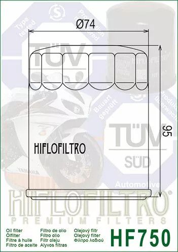 Hiflofiltro HF750 olajszűrő Olajszűrő 1