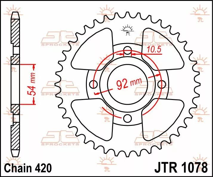 Jt sprockets JTR1078.47 Hátsó lánckerék acél Lánckerék 1