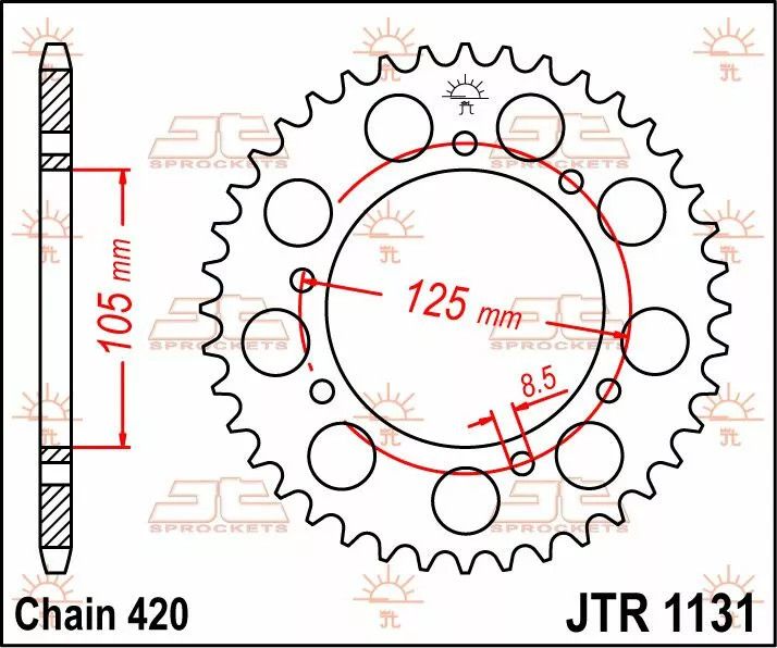 Jt sprockets JTR1131.48 Acél hátsó lánckerék Lánckerék 1